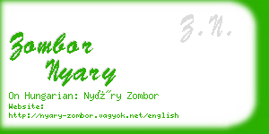zombor nyary business card